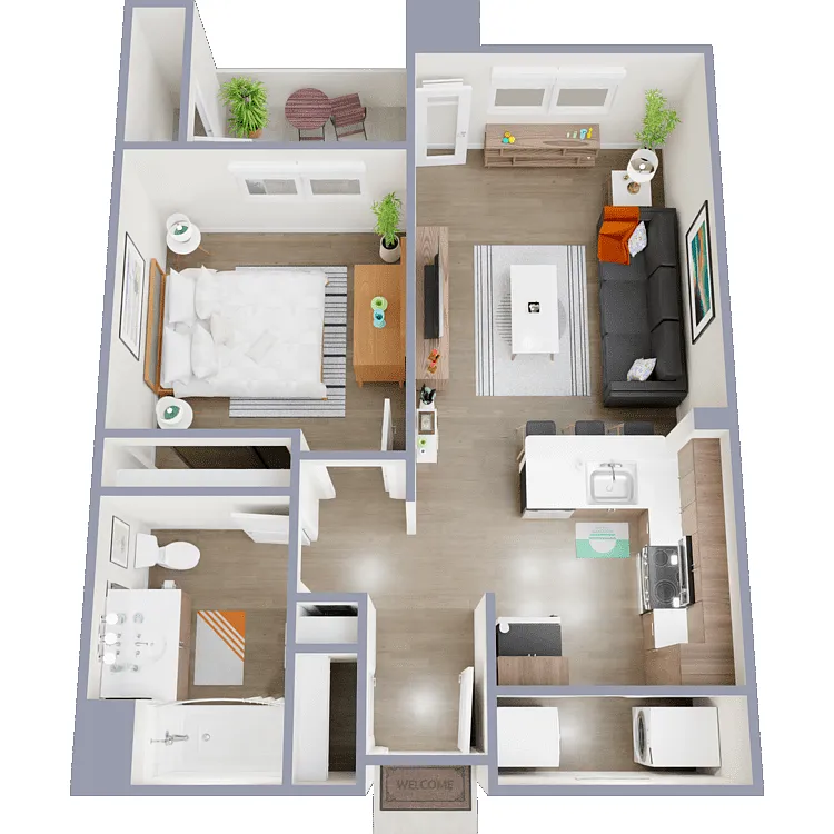 Floor plan 1 Bedroom 1 Bathroom