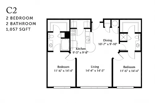Floor plan C2 Two Bedroom