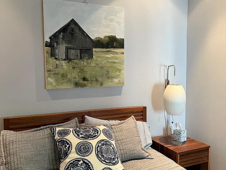 Each room features museum curated art