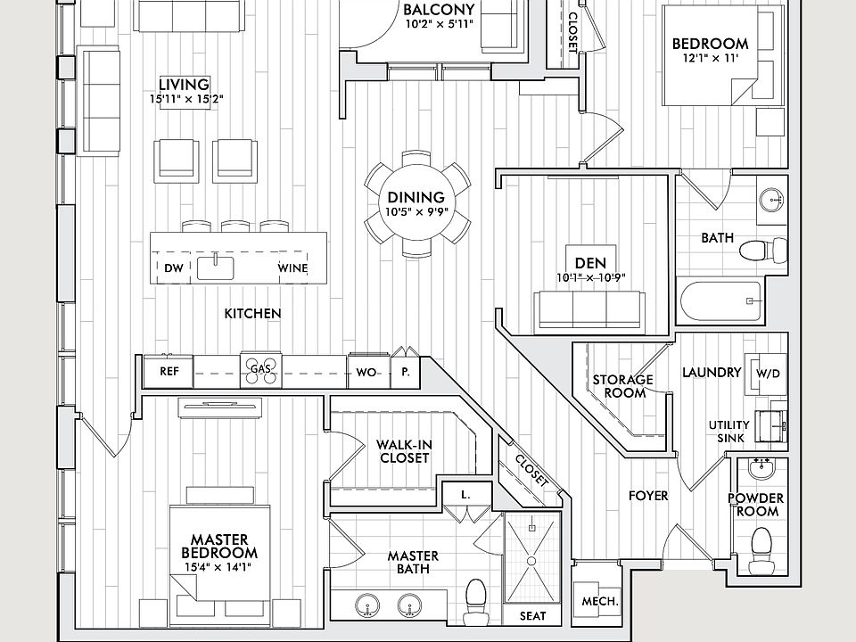 Residence D4 - Two Bedroom Den Guest Room