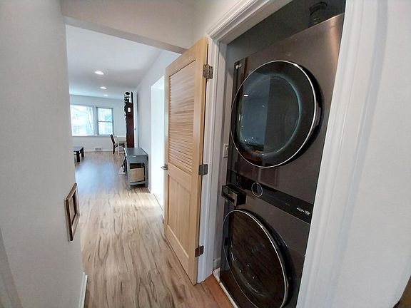 view of washer dryer tower