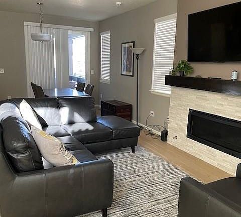 Family room with gas fireplace