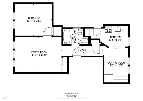 Floor plan One Bedroom