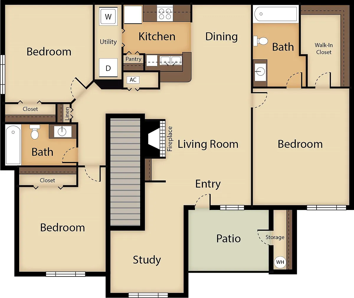 Floor plan 3/2 Upstairs