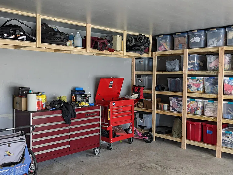 Storage Shelves in Garage