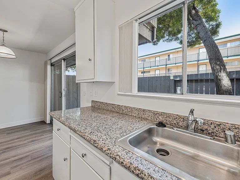 All of our kitchens feature a large window to brighten up the space.