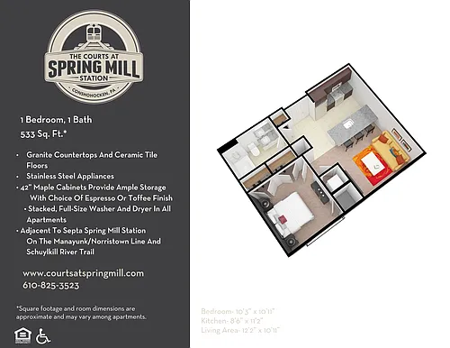 Floor plan 1 Bed 1 Bath
