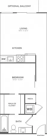One Bedroom One Bath (591 SF) One Bedroom One Bath (591 SF)