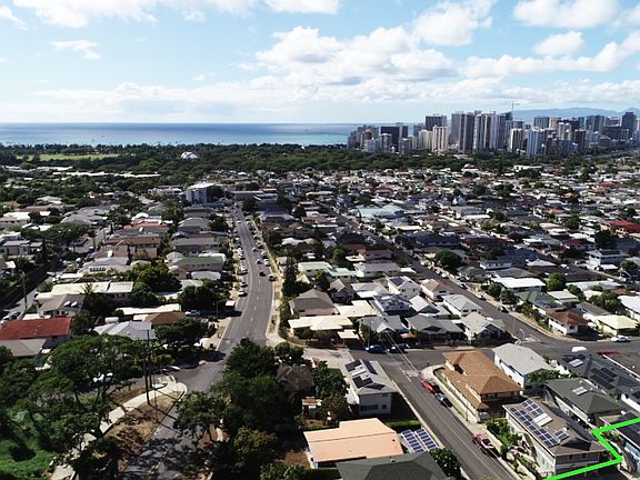 Drone View of the Home, the Ocean, and Waikiki