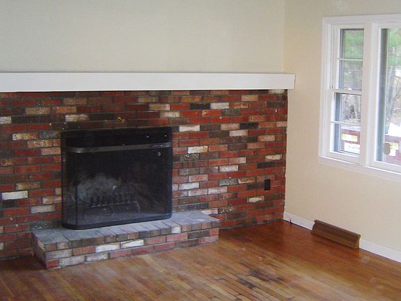 Brick fireplace