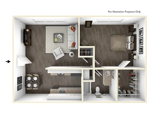 Floor plan CG Classic 1x1