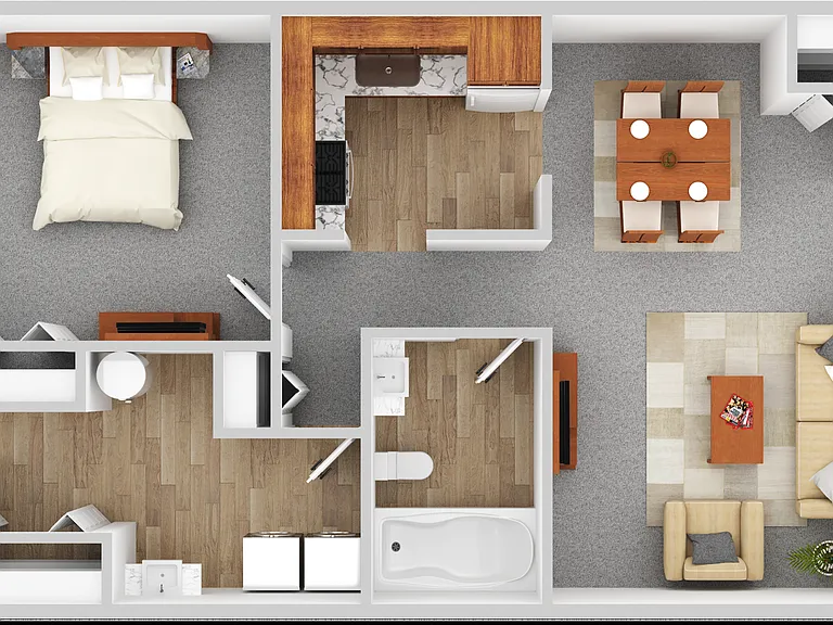1 Bed 1 Bath Floorplan 1 Bed 1 Bath Floorplan