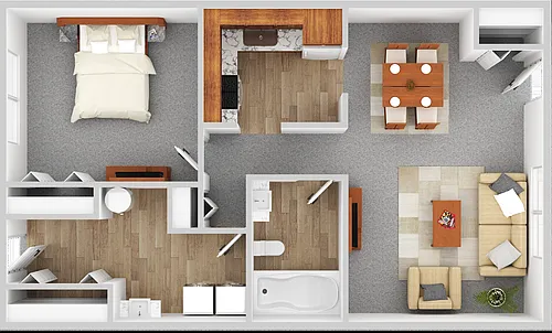 Floor plan 1 Bedroom/1 Bath Townhome