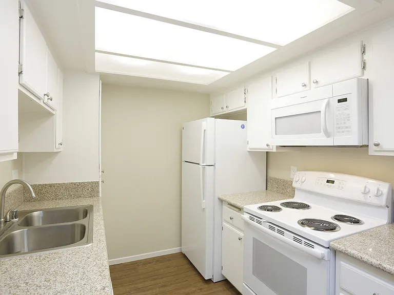 Kitech detail view with all appliances and sink