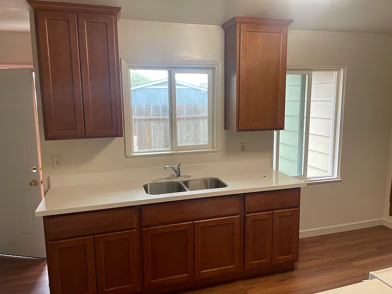 Kitchen looking out to patio