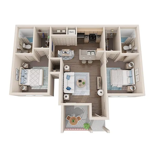 Floor plan Azalea Standard 2 Bedroom