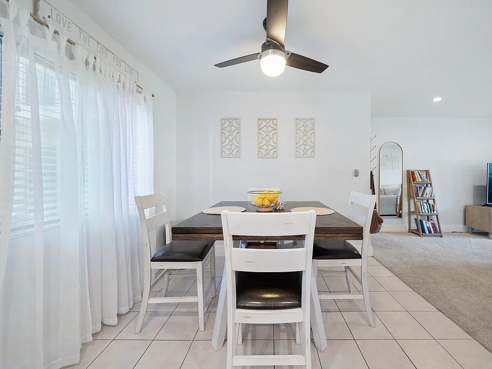 Dining area tile floor