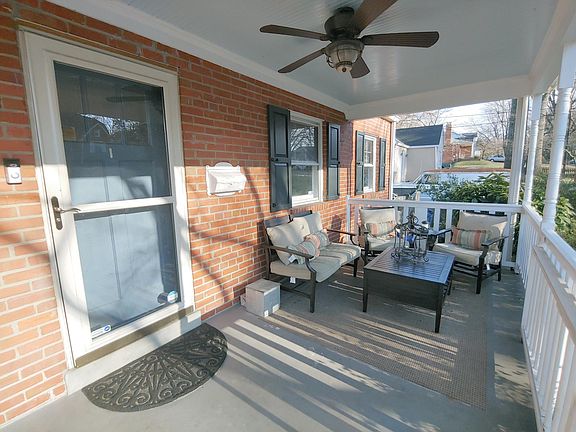 Front porch with remote fan