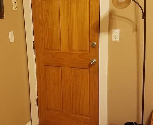 Front door into living room