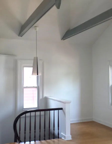 3. Top of stair to part of open-plan living area W view