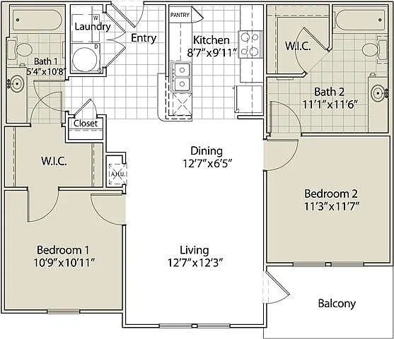 Floor plan 2 Bedroom