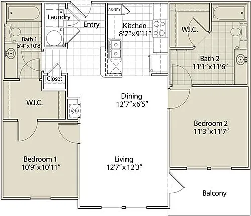 Floor plan 2 Bedroom