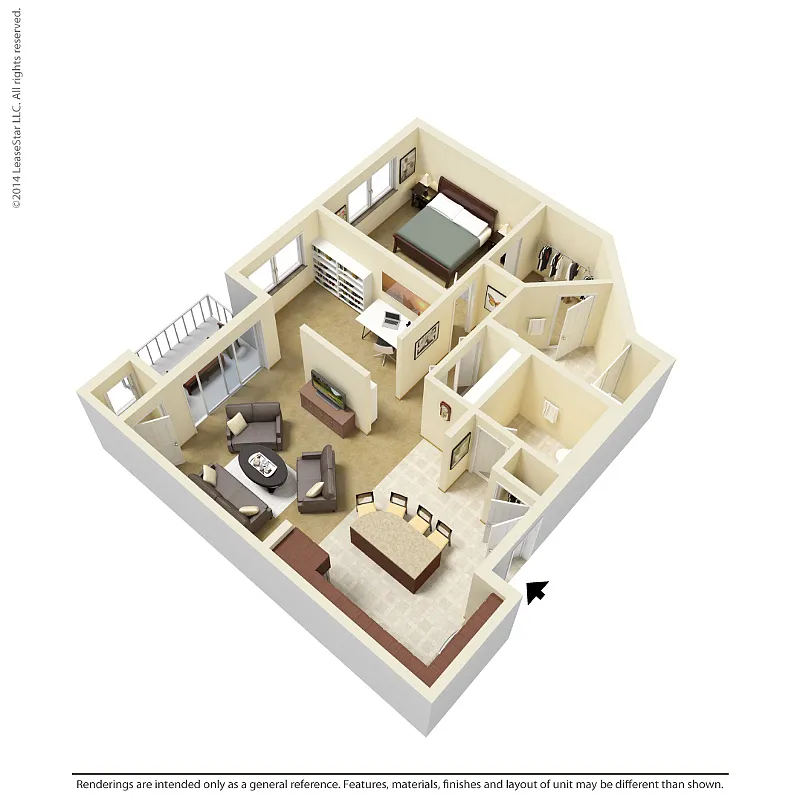 Floor plan 1 Bedroom Den - A5