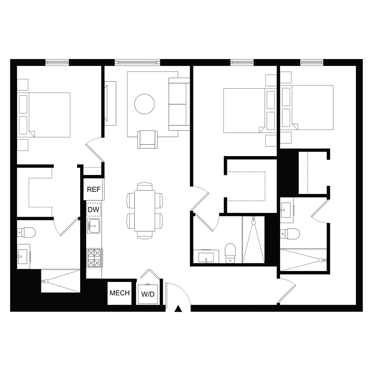 Floor plan C1 - Furnished