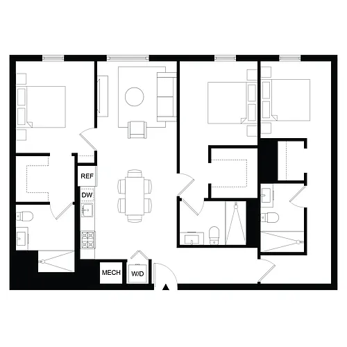 Floor plan C1 - Furnished