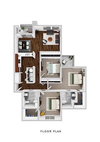 Floor plan 3 Bedroom 2 Bath Room