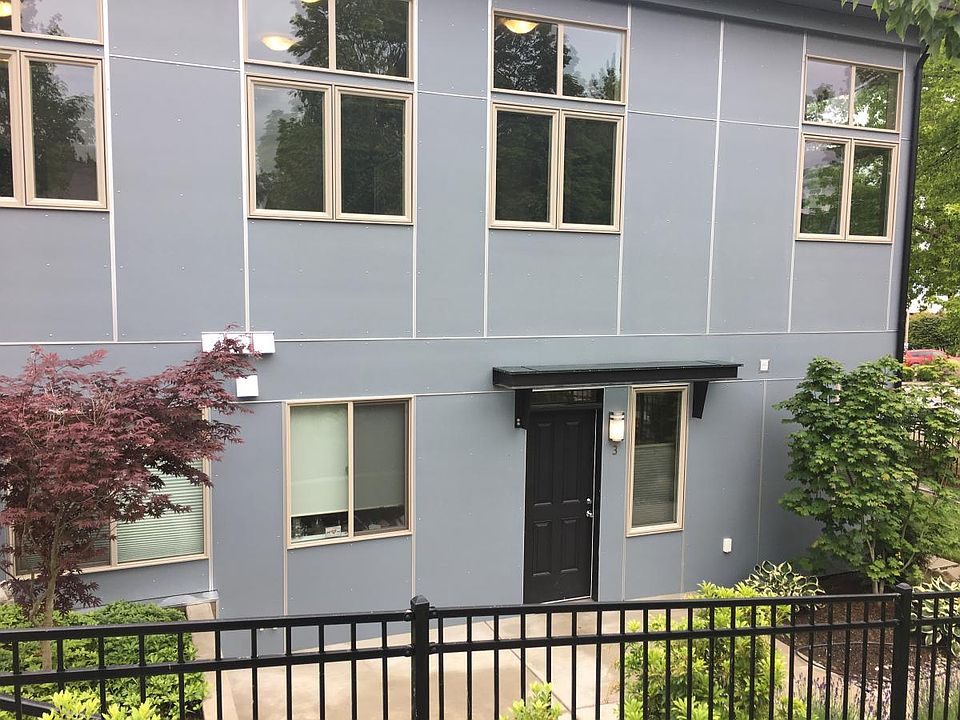 Front door with office above.