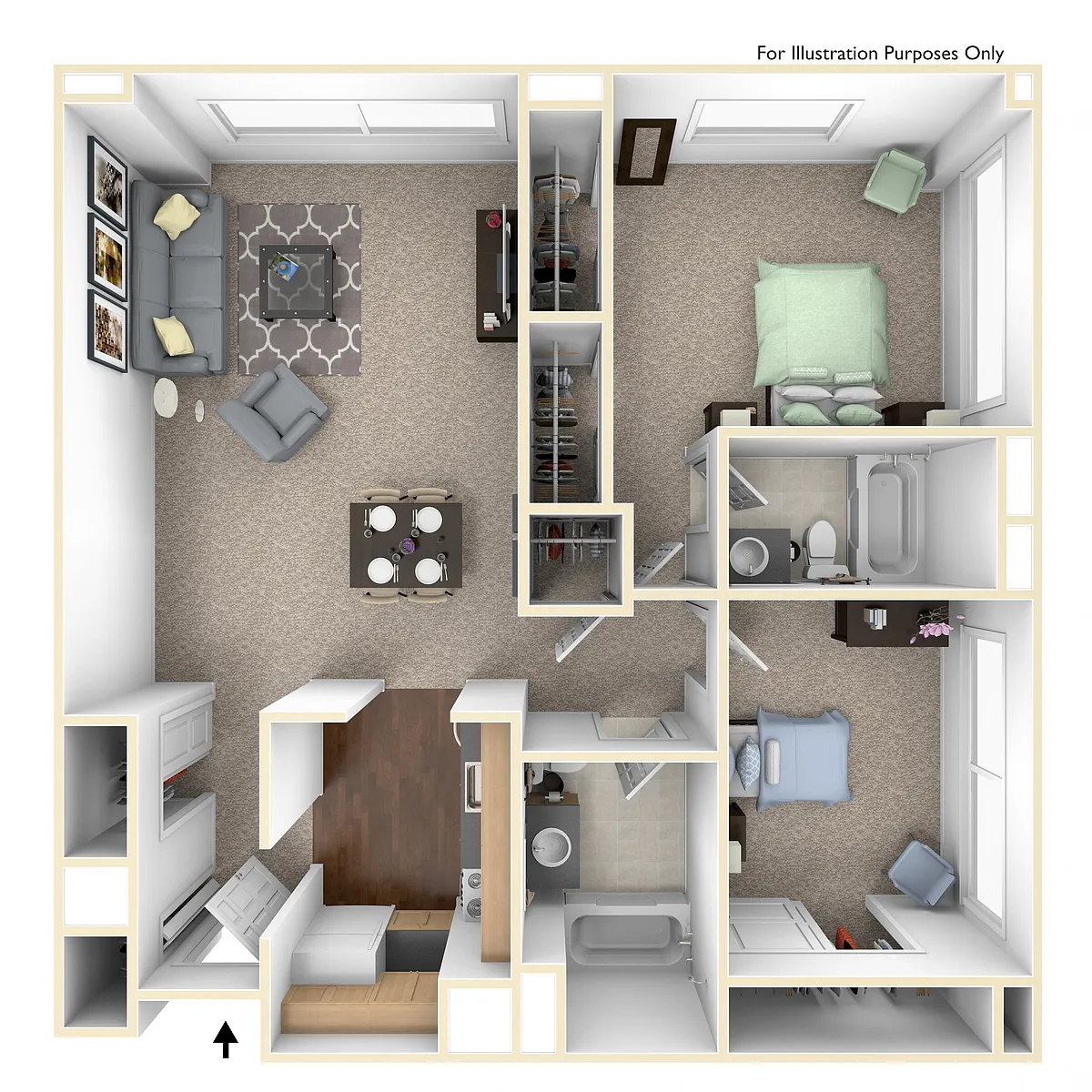 Floor plan 2 Bed 2 Bath