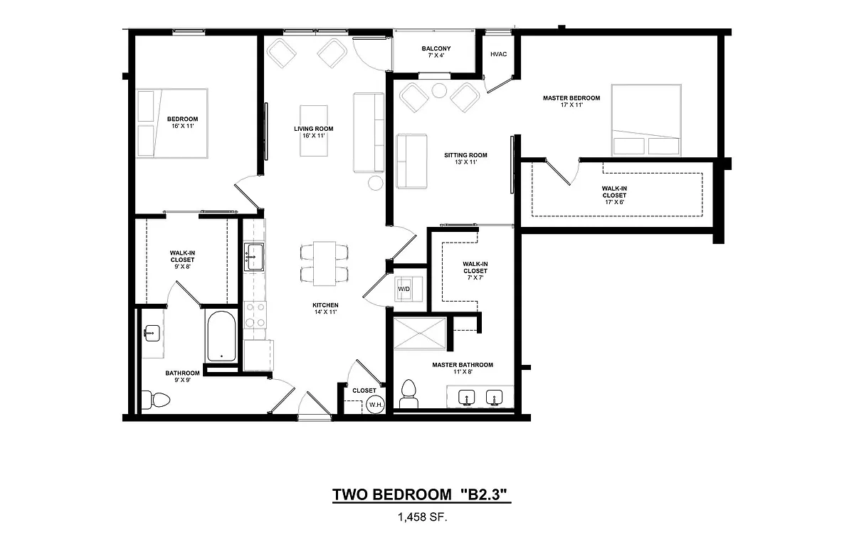 Floor plan B3 2X2