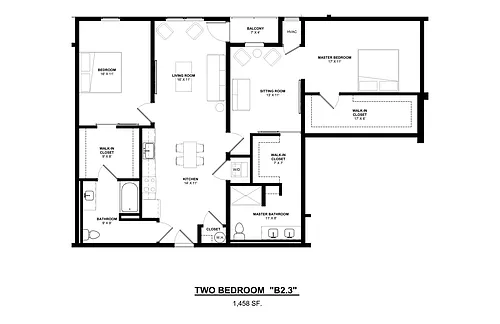 Floor plan B3 2X2