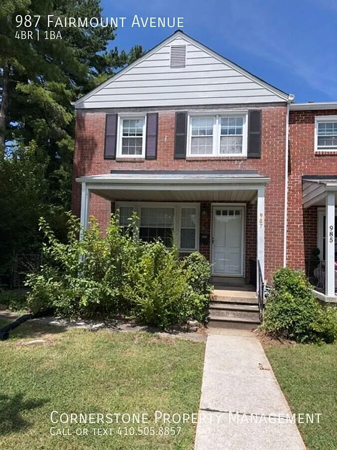 4 Beds 1 Baths | $2400 | 987 Fairmount Ave, Towson, MD 21204 — Photo 1