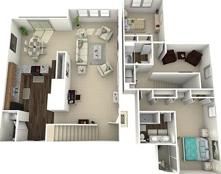 Two bedroom, two and a half bath, 2,360 square foot floor plan Two bedroom, two and a half bath, 2,360 square foot floor plan