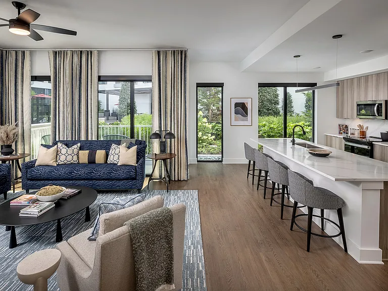 Spacious open living rooms and kitchens perfect for hosting