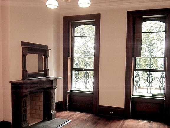 Front room with fireplace