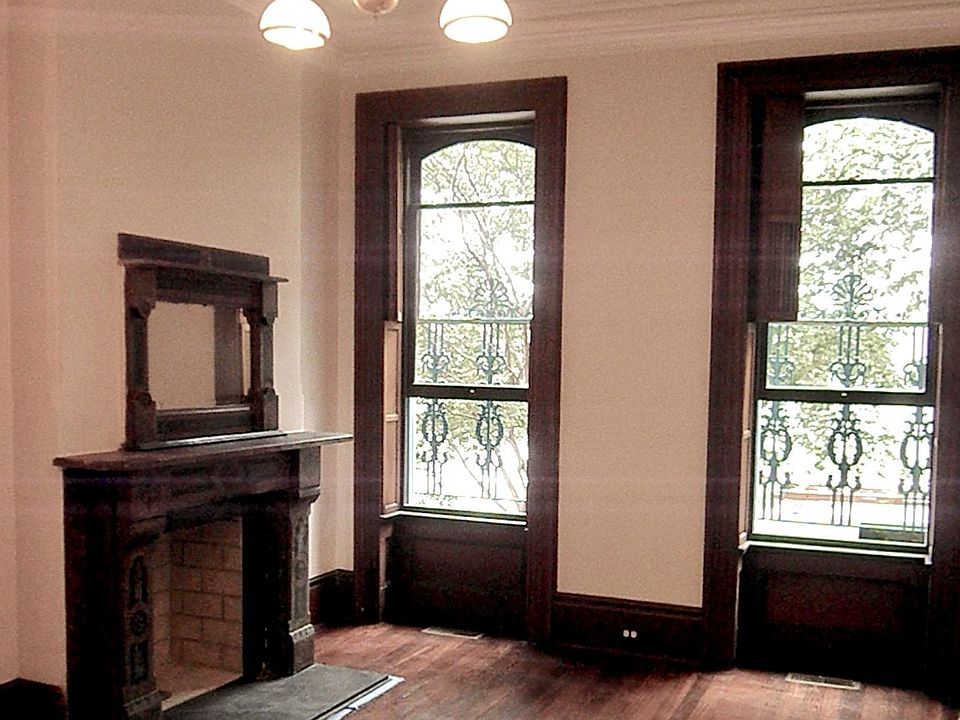 Front room with fireplace