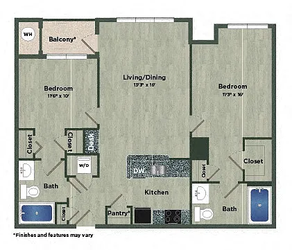 Floor plan 2 Bed 2 Bath C