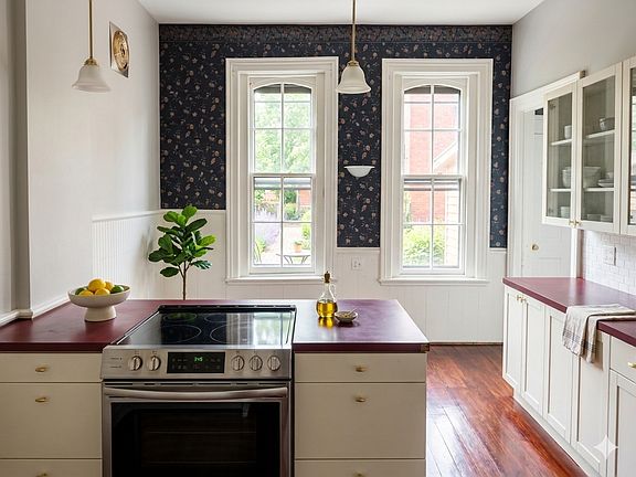 Beautiful and bright kitchen with updated stainless steel appliances