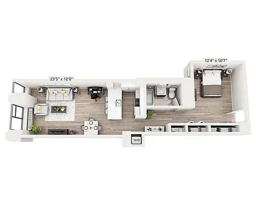 Floor plan Studio w/Alcove D