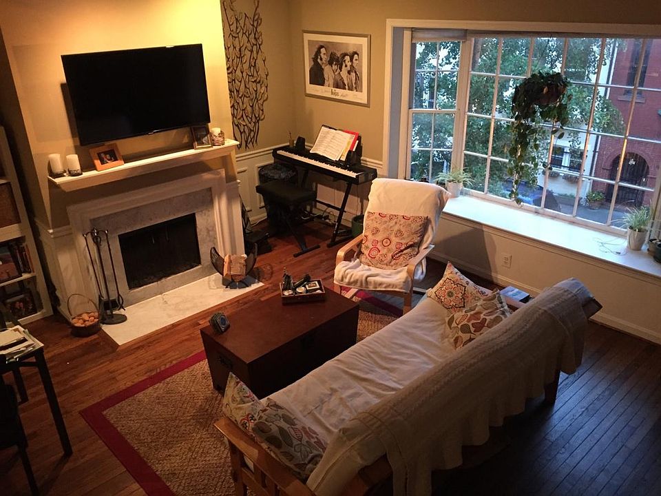 from the staircase into the living room