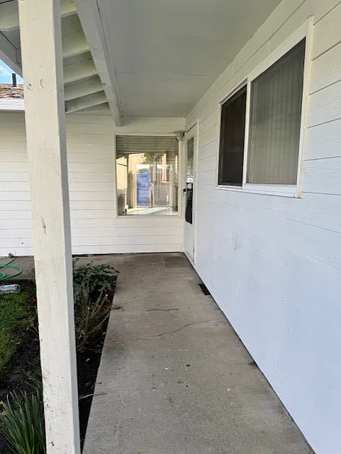 sidewalk out front