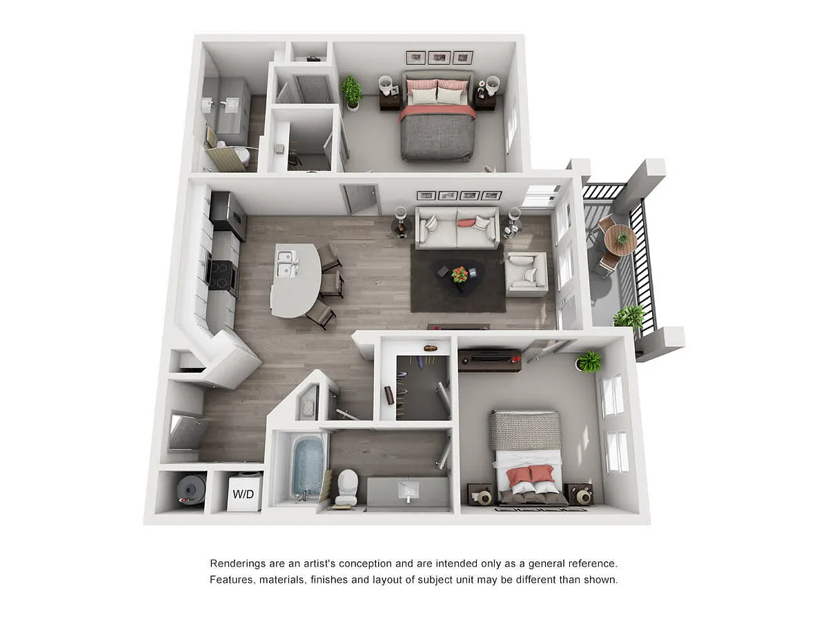 Floor plan B1 1122 sf 2/2
