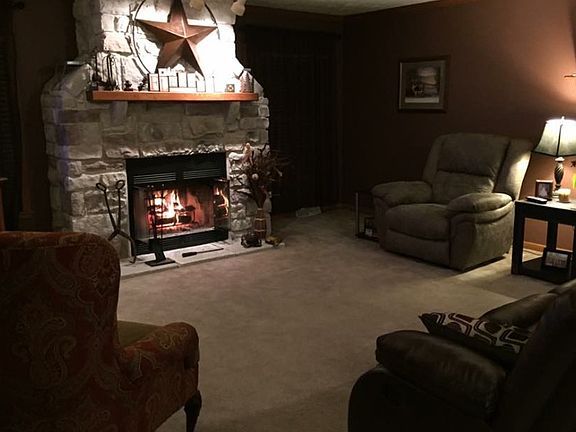 Cozy Wood burning fireplace