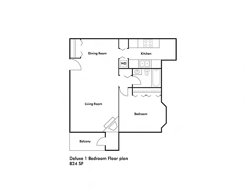 Floor plan 1 Bedroom Deluxe