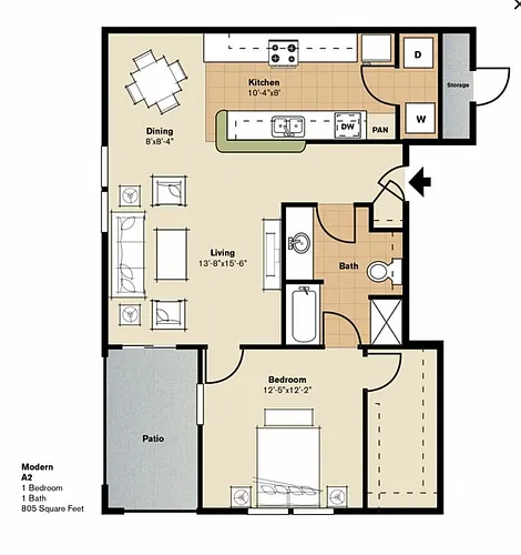 Floor plan Phase II -One-Bedrooms