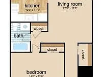 Floor plan One Bedroom Downstairs