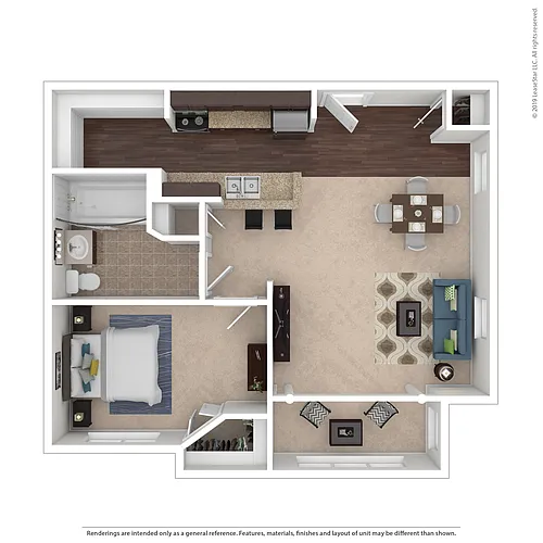 Floor plan 1x1 Large - Elizabeth
